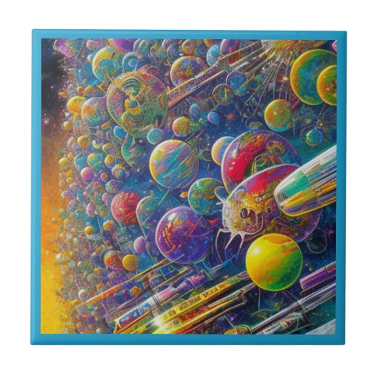 Space Race kleine Keramik Fliesen (Vorderseite)