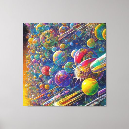 Space Race-Leinwand Leinwanddruck (Vorderseite)