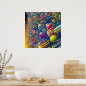 Space Race mattes Poster (Küche)