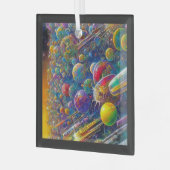 Space Race Quadrat Glas Ornament Ornament Aus Glas (Vorderseite links)