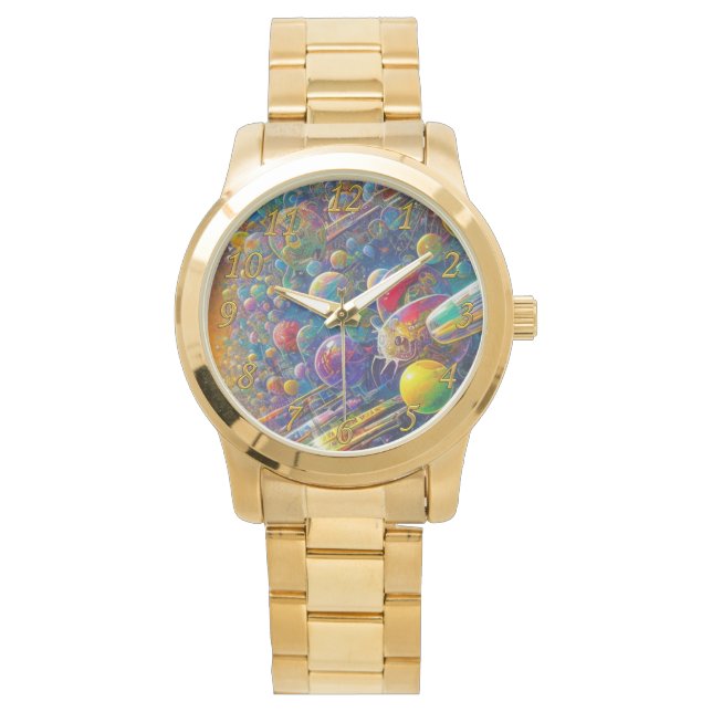 Space Race überdimensionales Gold Armbanduhr mit Z (Vorderseite)