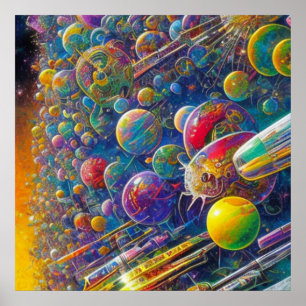 Space Race Wert matte Poster