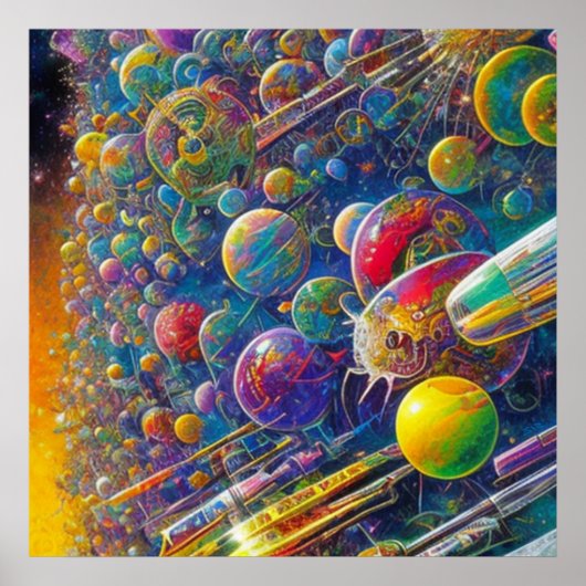 Space Race Wert matte Poster (Vorne)