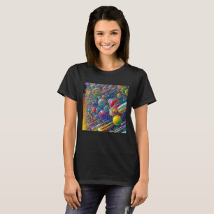 Space Race Women Black T - Shirt