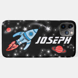 Space Rakete schwarze Jungs Name Case-Mate iPhone Hülle