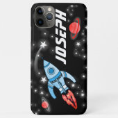Space Rakete schwarze Jungs Name Case-Mate iPhone Hülle (Rückseite)