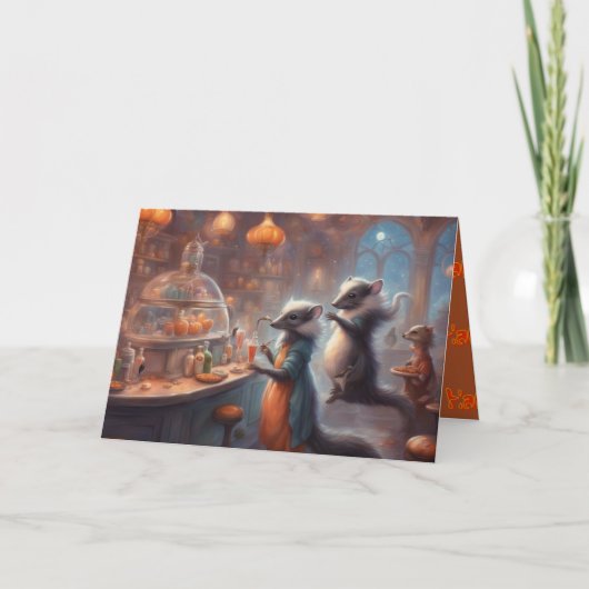Space Ratten Frohes Halloween Feiertagskarte (Vorderseite)