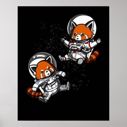 Space Red Panda Bären Astronauten Galaxy Tiere Poster (Vorne)