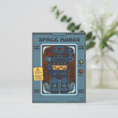 Space Robot Box Toy Postkarte (Stehend Vorderseite)