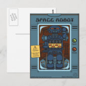 Space Robot Box Toy Postkarte (Vorne/Hinten)