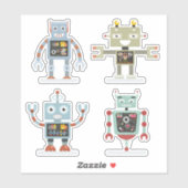 Space Robots Vinyl Stickers Aufkleber (Blatt)