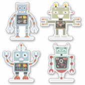 Space Robots Vinyl Stickers Aufkleber (Vorderseite)