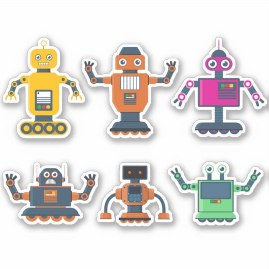 Space Robots Vinyl Stickers Aufkleber (Vorderseite)
