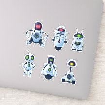 Space Robots Vinyl Stickers