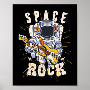 Space Rock Astronaut Gitarren Musik Liebhaber von Poster