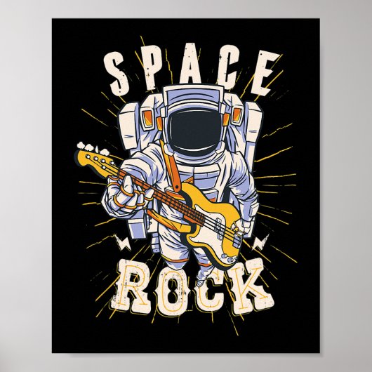 Space Rock Astronaut Gitarren Musik Liebhaber von  Poster (Vorne)