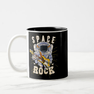 Space Rock Astronaut Gitarren Musik Liebhaber von Zweifarbige Tasse