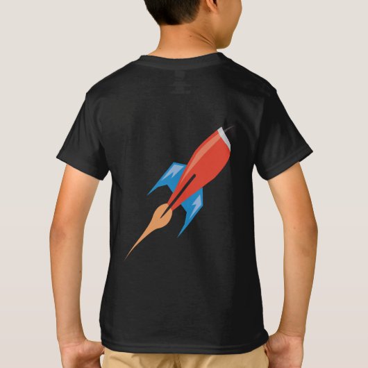 Space Rocket Boys Personal Individuelle Name T-Shirt (Rückseite)