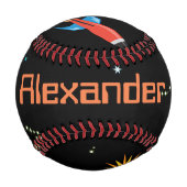 Space Rocket Boys Persönlicher Name oder Teamname Baseball (Rückseite)