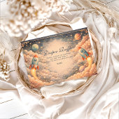 Space Rocket Clouds Diapper Raffle Begleitkarte