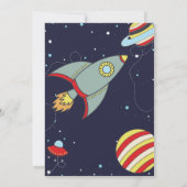 Space Rocket Galaxy Blast Off Boy Birthday Einladung (Rückseite)