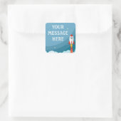 Space Rocket Hintergrund - Anpassen Sie Ihre eigen Quadratischer Aufkleber (Tasche)