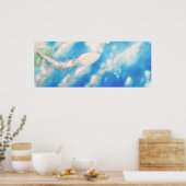 Space Rocket Hub aus dem Start. Poster (Küche)