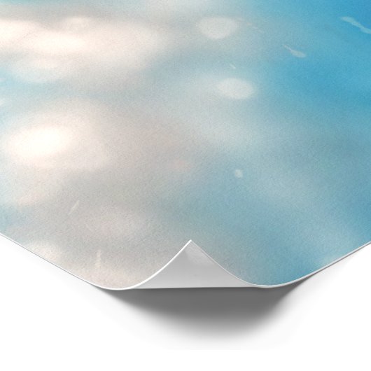 Space Rocket Hub aus dem Start. Poster (Ecke)