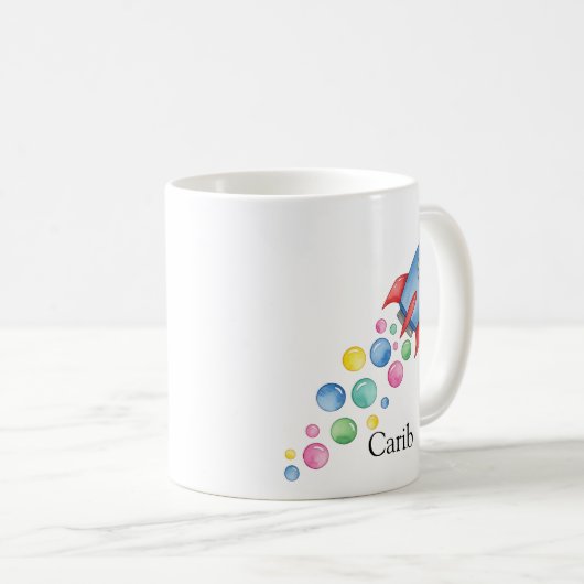 Space Rocket Niedlich Spaß Geschenk Personalisiert Kaffeetasse (VorderseiteRechts)