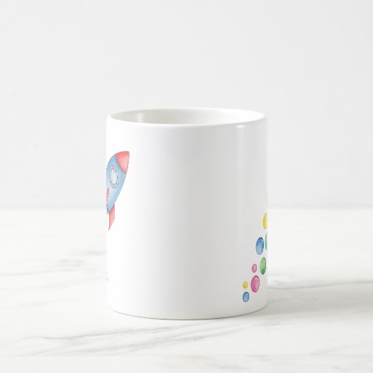Space Rocket Niedlich Spaß Geschenk Personalisiert Kaffeetasse (Mittel)