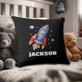 Space Rocket Personalisiert Kids Cushion Kissen