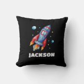 Space Rocket Personalisiert Kids Cushion Kissen (Vorderseite)