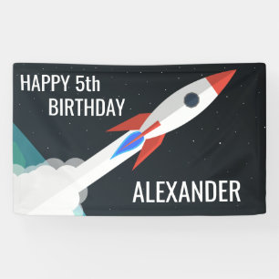 Space Rocket Personalisiert Kindergeburtstag Party Banner