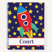 Space Rocket Personalisiert Spiral Notebook Notizblock (Vorderseite)
