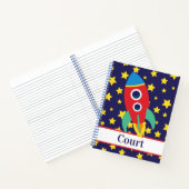Space Rocket Personalisiert Spiral Notebook Notizblock (Innenseite)