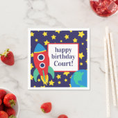 Space Rocket Personalisiertes Party Napkins Serviette (Beispiel)