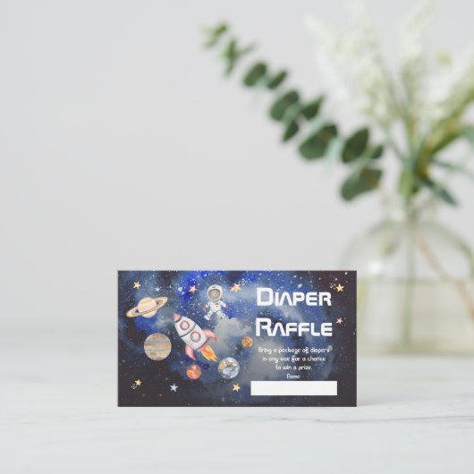 Space Rocket Planets Boy Baby Shower Windelwalterp Begleitkarte (Stehend Vorderseite)