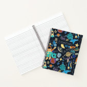 Space Rocket Planets Stars Doodles Personalisiert Notizblock (Innenseite)