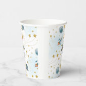 Space Rocket Ship Astronaut Stars Pattern Pappbecher (Rechts)