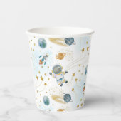 Space Rocket Ship Astronaut Stars Pattern Pappbecher (Vorderseite)