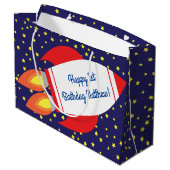 Space Rocket Star Schiff 1. Geburtstagsgeschenktas Große Geschenktüte (Rückseite Schrägansicht)