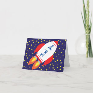 Space Rocket Star Schiff Vielen Dank zum 1. Geburt Karte
