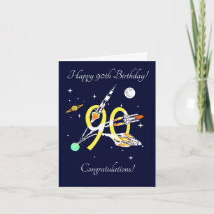 Space Rockets 90. - Geburtstagskarte Karte