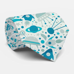 Space Rockets Planets Geek Krawatte