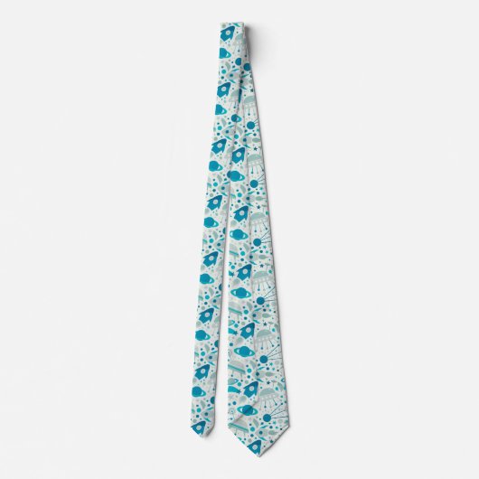 Space Rockets Planets Geek Krawatte (Rückseite)