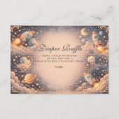 Space Rockets Stars Diapper Raffle Begleitkarte (Vorderseite)