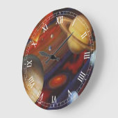 Space Round Roman Numerals Clock Große Wanduhr (Winkel)
