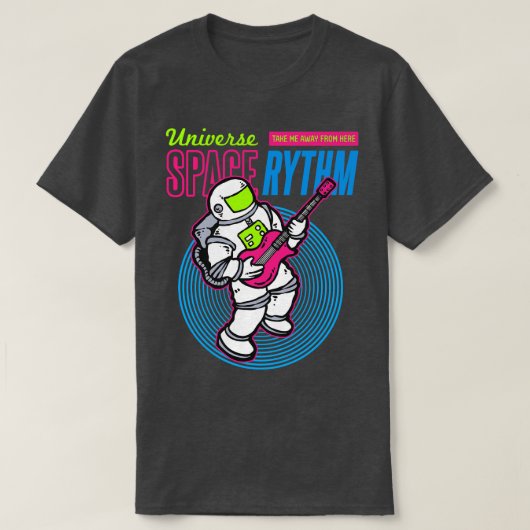 Space Rythm Astronaut Guitar T-Shirt (Design vorne)