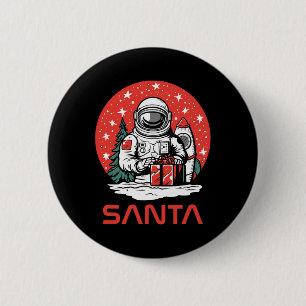 Space Santa Claus Astronaut Kosmos präsentiert Coo Button