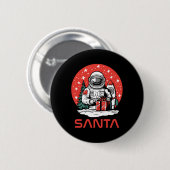 Space Santa Claus Astronaut Kosmos präsentiert Coo Button (Vorne & Hinten)